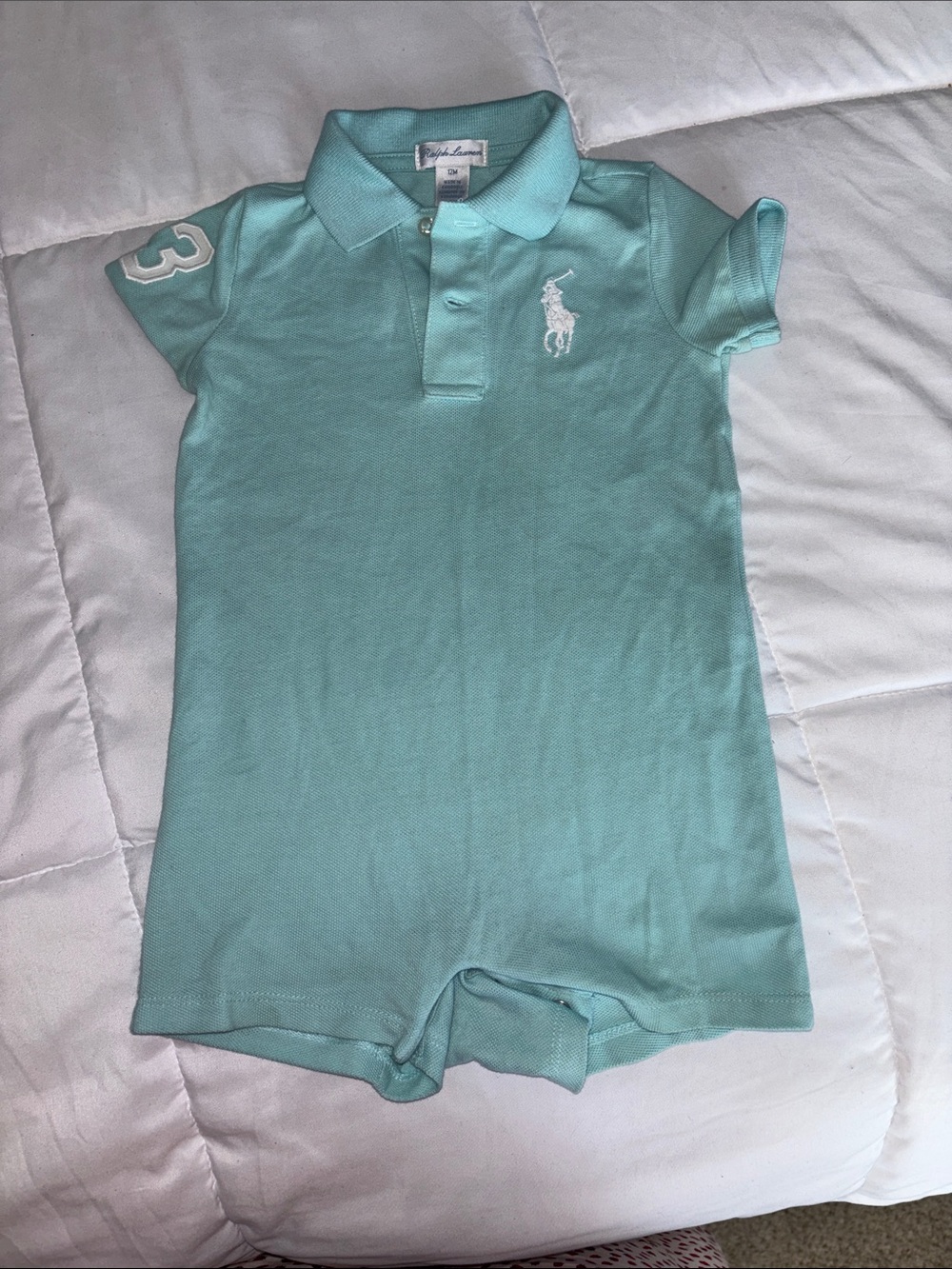 Ralph Lauren Light Mint Polo Romper